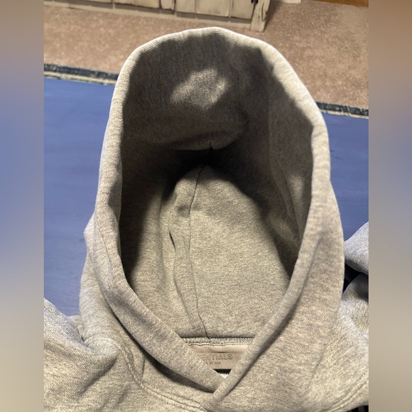 ESSENTIALS Light Gray Pullover Hoodie - Picture 13 of 15